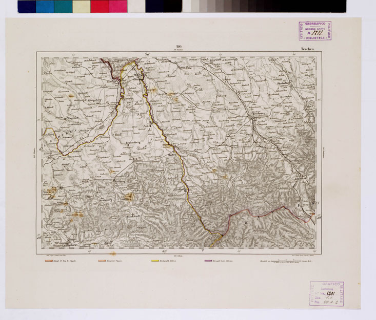 (N:15165) REYMANN'S TOPOGRAPHISCHER SPECIAL KARTE VON MITTEL EUROPA - TESCHEN F 210 (B0012323) Carte e stampe antiche: riproduzione a colori su carta (formato A1)