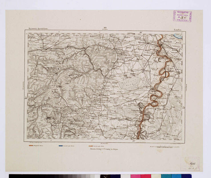 (N:15018) REYMANN'S TOPOGRAPHISCHER SPECIAL KARTE VON MITTEL EUROPA - LANDAU F 218 (B0012330) Carte e stampe antiche: riproduzione a colori su carta (formato A1)