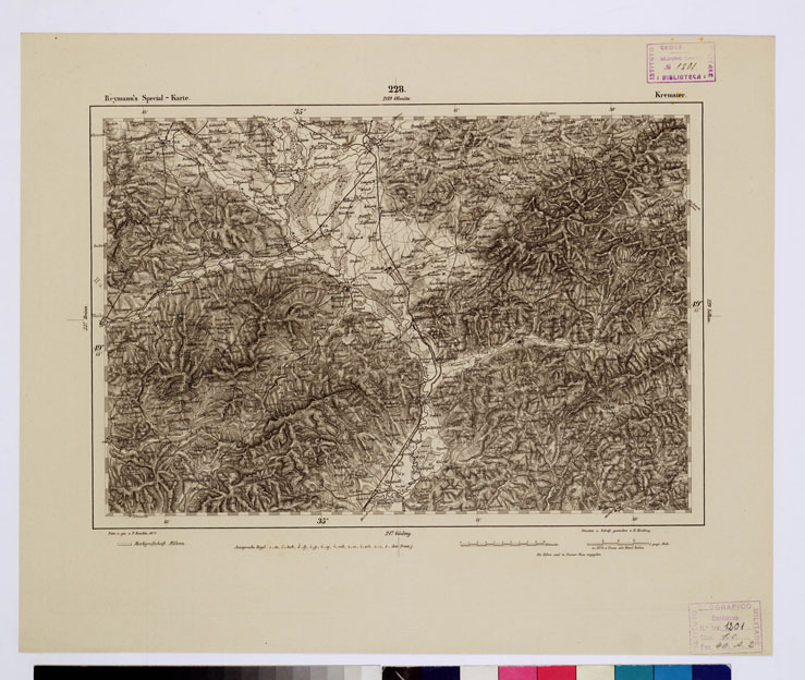 (N:15009) REYMANN'S TOPOGRAPHISCHER SPECIAL KARTE VON MITTEL EUROPA - KREMSIER F 228 (B0012340) Carte e stampe antiche: riproduzione a colori su carta (formato A1)