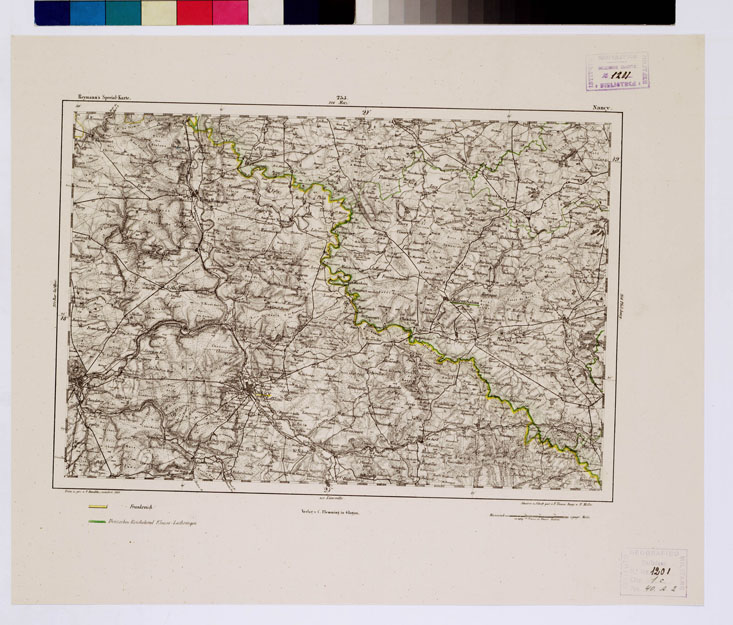 (N:15065) REYMANN'S TOPOGRAPHISCHER SPECIAL KARTE VON MITTEL EUROPA - NANCY F 235 (B0012345) Carte e stampe antiche: riproduzione a colori su carta (formato A1)