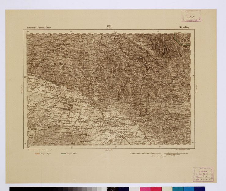 (N:15157) REYMANN'S TOPOGRAPHISCHER SPECIAL KARTE VON MITTEL EUROPA - STRAUBING F 242 (B0012352) Carte e stampe antiche: riproduzione a colori su carta (formato A1)