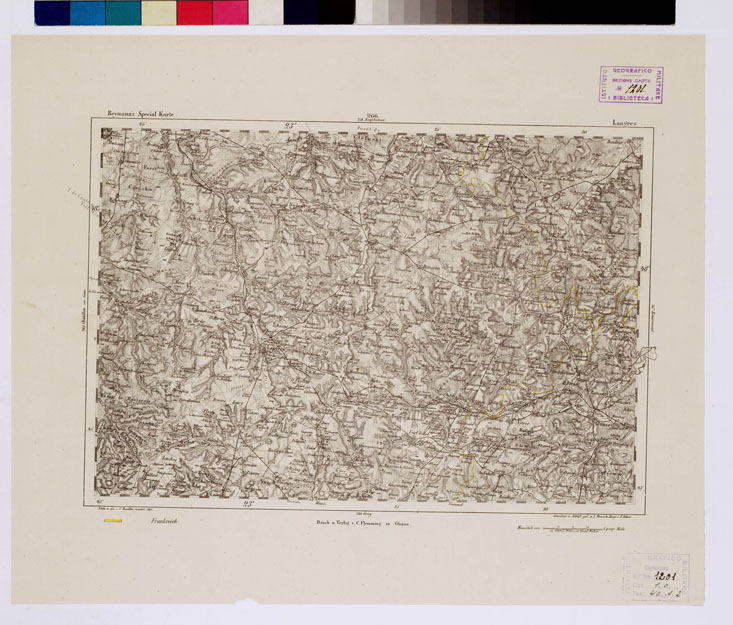 (N:15022) REYMANN'S TOPOGRAPHISCHER SPECIAL KARTE VON MITTEL EUROPA - LANGRES F 266 (B0012365) Carte e stampe antiche: riproduzione a colori su carta (formato A1)