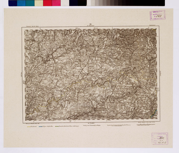 (N:15060) REYMANN'S TOPOGRAPHISCHER SPECIAL KARTE VON MITTEL EUROPA - MONTBELIARD F 281 (B0012373) Carte e stampe antiche: riproduzione a colori su carta (formato A1)
