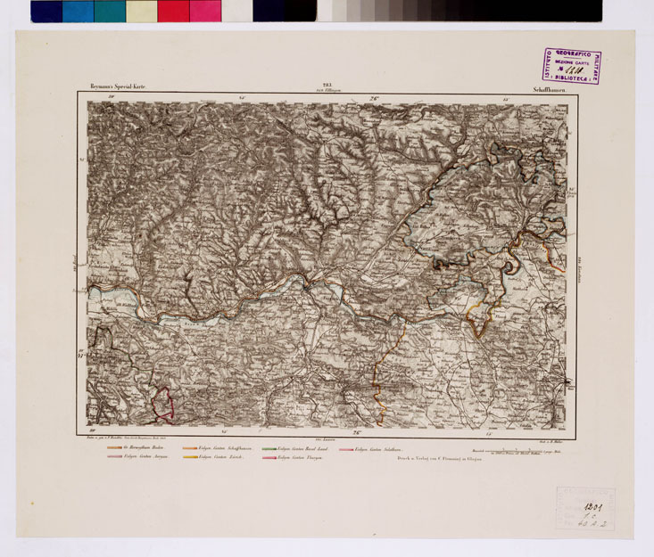 (N:15128) REYMANN'S TOPOGRAPHISCHER SPECIAL KARTE VON MITTEL EUROPA - SCHAFFHAUSEN F 283 (B0012375) Carte e stampe antiche: riproduzione a colori su carta (formato A1)