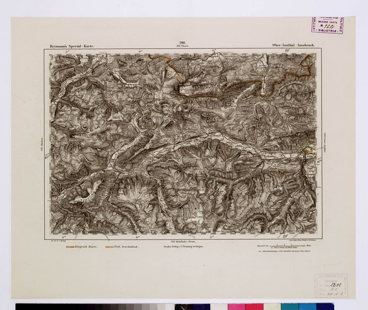 (N:15071) REYMANN'S TOPOGRAPHISCHER SPECIAL KARTE VON MITTEL EUROPA - OBER -INNTHAL -INNSBRUCK F 298 (B0012380) Carte e stampe antiche: riproduzione a colori su carta (formato A1)