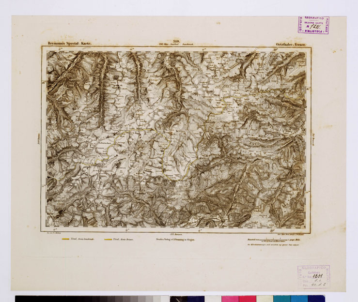(N:15073) REYMANN'S TOPOGRAPHISCHER SPECIAL KARTE VON MITTEL EUROPA - OETZTHALER FERNER F 310 (B0012382) Carte e stampe antiche: riproduzione a colori su carta (formato A1)