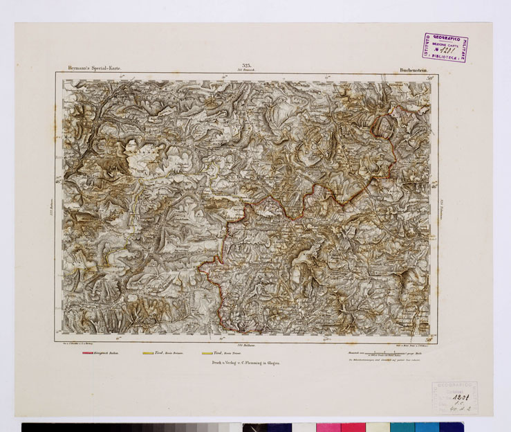 (N:14908) REYMANN'S TOPOGRAPHISCHER SPECIAL KARTE VON MITTEL EUROPA - BUCHENSTEIN F 323 (B0012386) Carte e stampe antiche: riproduzione a colori su carta (formato A1)
