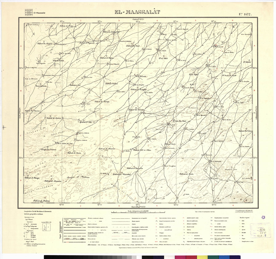 (N:3371) CARTA DELLA LIBIA VARIE EDIZIONI - EL MAASSALAT Foglio 1472 (B0012398) Carte e stampe antiche: riproduzione a colori su carta (formato A1)