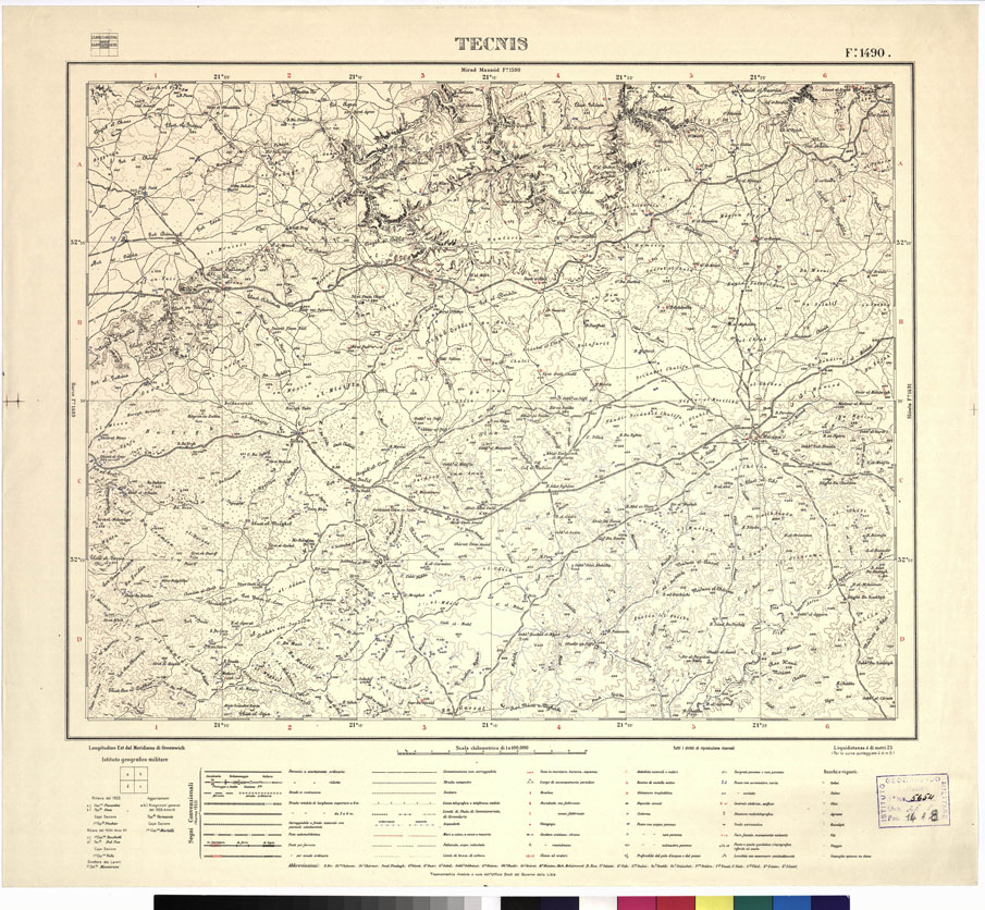 (N:3405) CARTA DELLA LIBIA VARIE EDIZIONI - TECNIS Foglio 1490 (B0012405) Carte e stampe antiche: riproduzione a colori su carta (formato A1)