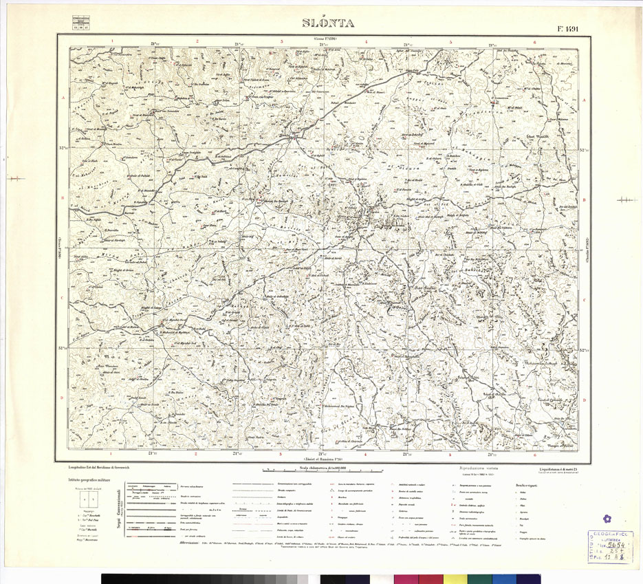 (N:3402) CARTA DELLA LIBIA VARIE EDIZIONI - SLONTA Foglio 1491 (B0012407) Carte e stampe antiche: riproduzione a colori su carta (formato A1)