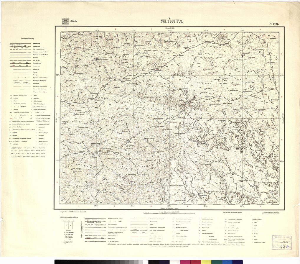 (N:3403) CARTA DELLA LIBIA VARIE EDIZIONI - SLONTA Foglio 1491 (B0012408) Carte e stampe antiche: riproduzione a colori su carta (formato A1)