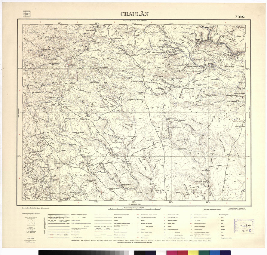 (N:3361) CARTA DELLA LIBIA VARIE EDIZIONI - CHAULAN Foglio 1492 (B0012409) Carte e stampe antiche: riproduzione a colori su carta (formato A1)