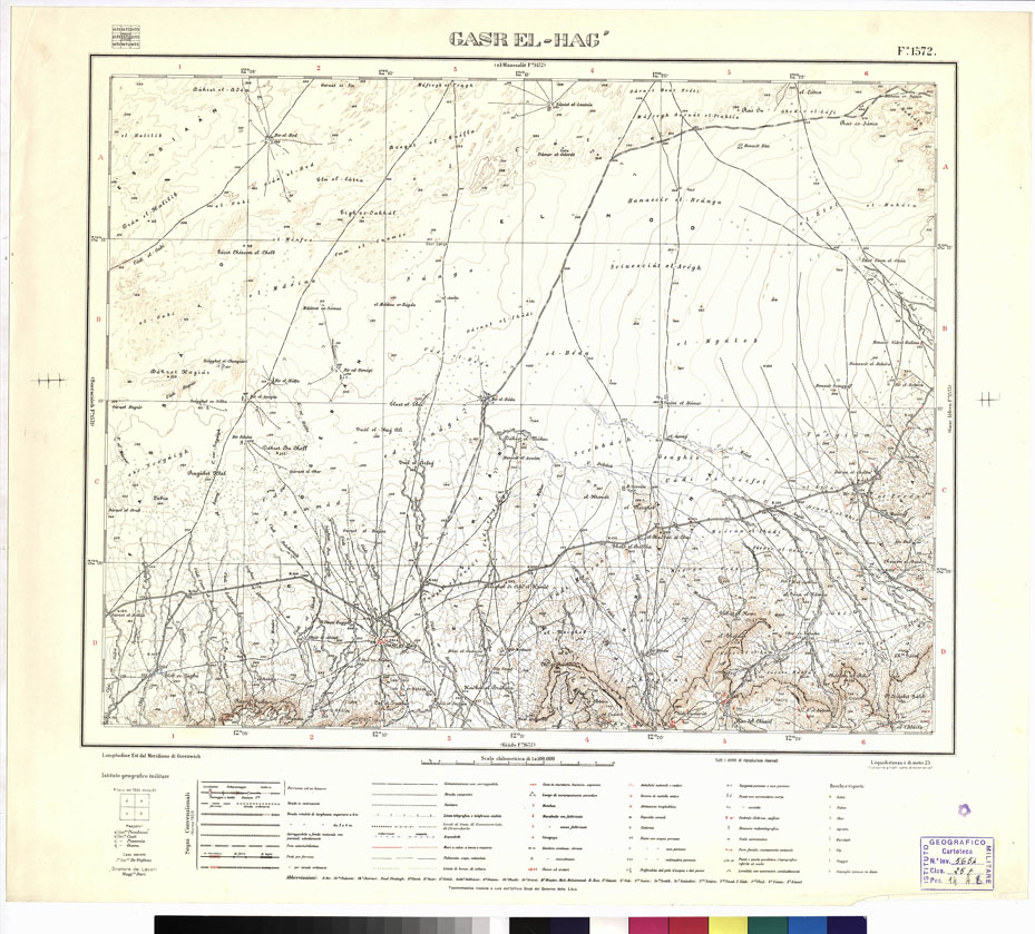 (N:3380) CARTA DELLA LIBIA VARIE EDIZIONI - GASR EL-HAG' Foglio 1572 (B0012414) Carte e stampe antiche: riproduzione a colori su carta (formato A1)
