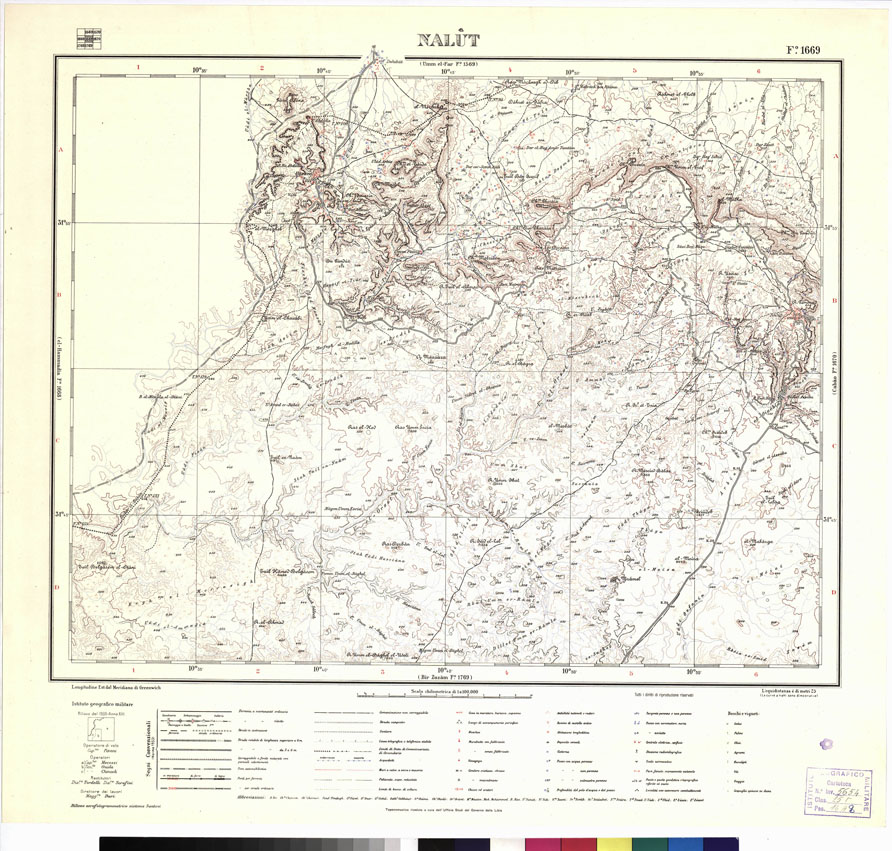 (N:3396) CARTA DELLA LIBIA VARIE EDIZIONI - NALUT Foglio 1669 (B0012426) Carte e stampe antiche: riproduzione a colori su carta (formato A1)