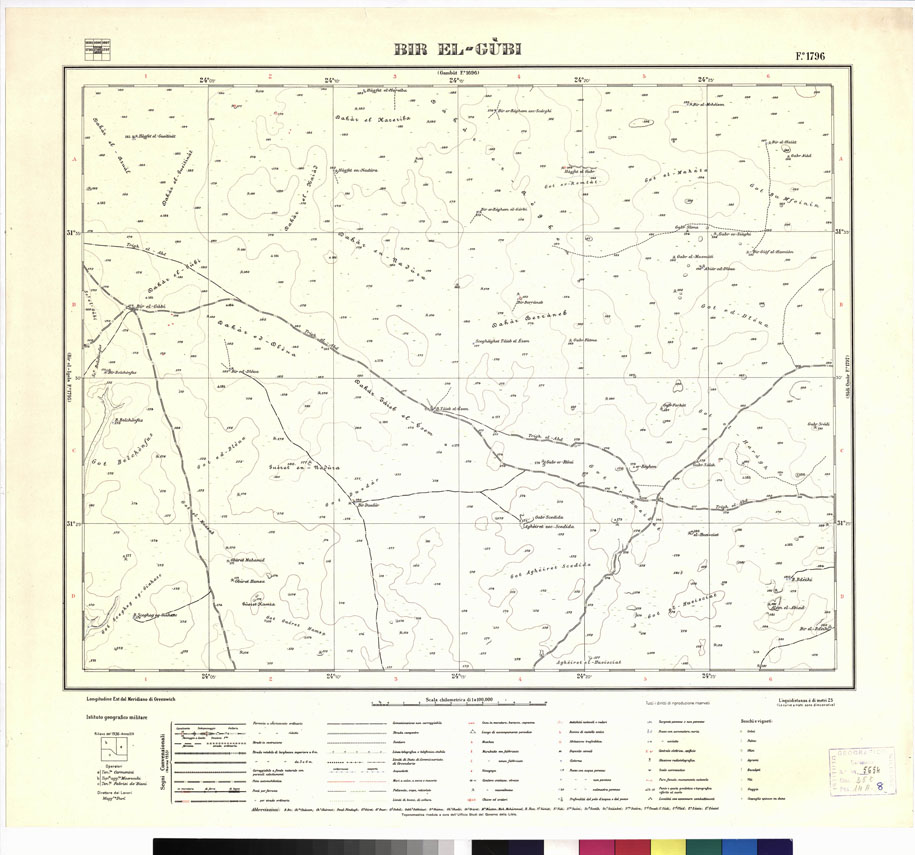 (N:3344) CARTA DELLA LIBIA VARIE EDIZIONI - BIR EL GUBI Foglio 1796 (B0012437) Carte e stampe antiche: riproduzione a colori su carta (formato A1)