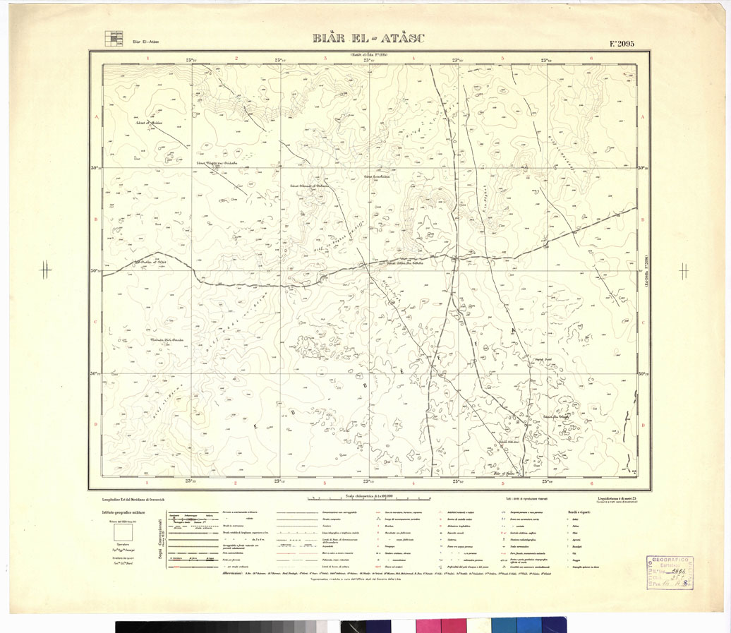 (N:3343) CARTA DELLA LIBIA VARIE EDIZIONI - BIAR EL - ATASC Foglio 2095 (B0012454) Carte e stampe antiche: riproduzione a colori su carta (formato A1)