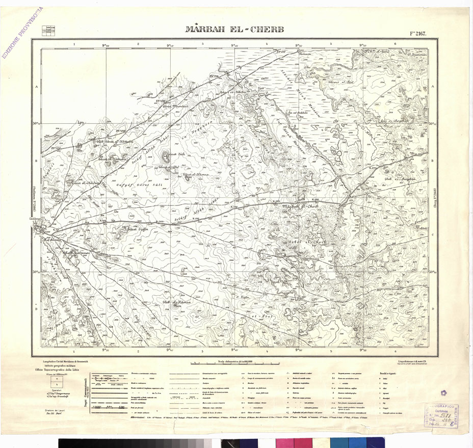 (N:3389) CARTA DELLA LIBIA VARIE EDIZIONI - MARBAH EL CHERB Foglio 2167 (B0012457) Carte e stampe antiche: riproduzione a colori su carta (formato A1)