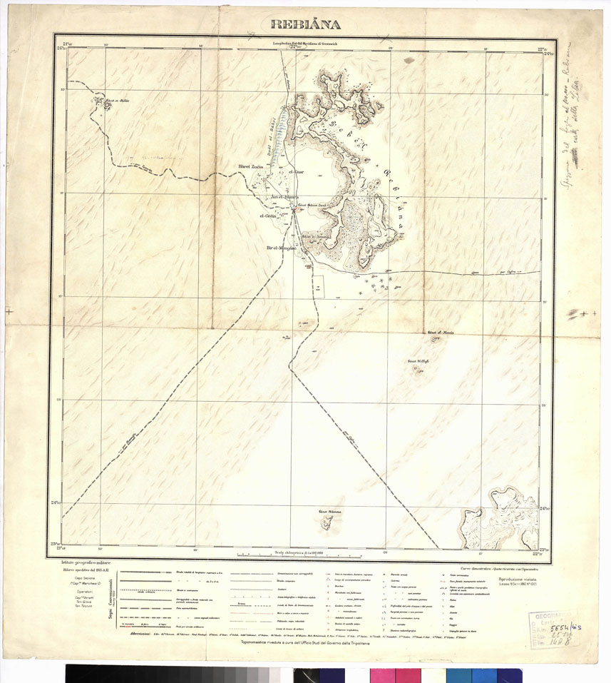 (N:3355) CARTA DELLA LIBIA VARIE EDIZIONI - REBIANA (B0012461) Carte e stampe antiche: riproduzione a colori su carta (formato A1)