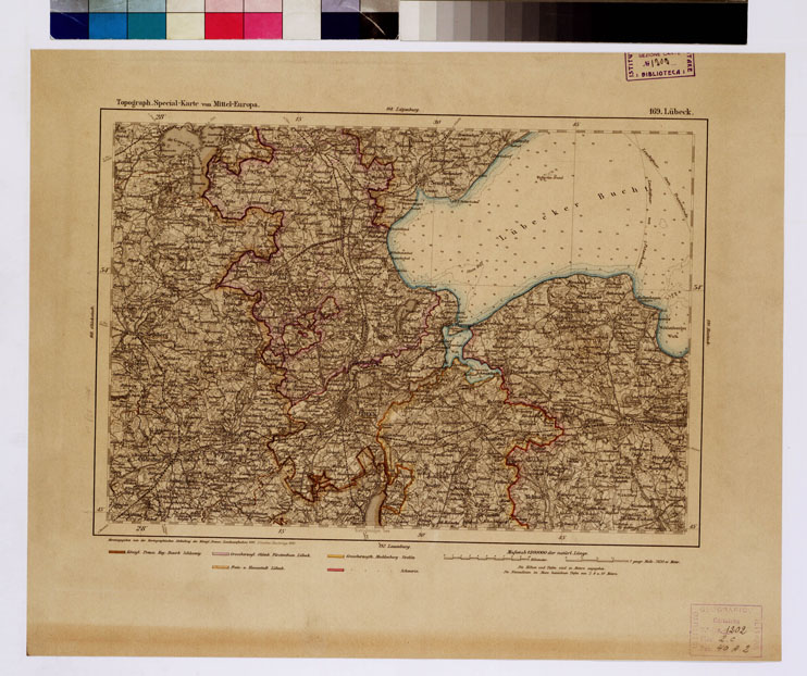 (N:18004) SPECIAL KARTE VON MITTEL EUROPA - LUBECK - Foglio 169
 (B0012542) Carte e stampe antiche: riproduzione a colori su carta (formato A1)