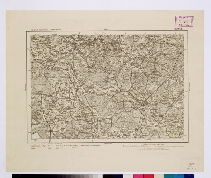 (N:16152) SPECIAL KARTE VON MITTEL EUROPA - CELLE F 247 (B0012551) Carte e stampe antiche: riproduzione a colori su carta (formato A1)
