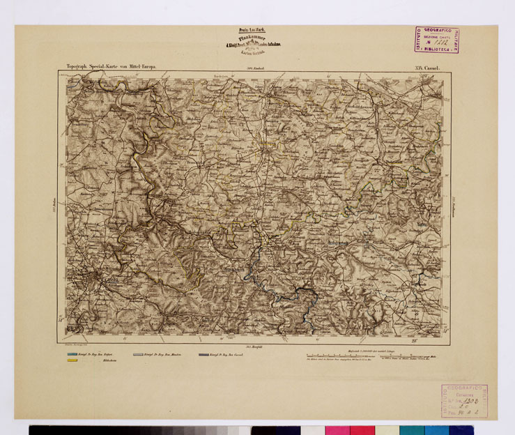 (N:16151) SPECIAL KARTE VON MITTEL EUROPA - CASSEL F 334 (B0012565) Carte e stampe antiche: riproduzione a colori su carta (formato A1)