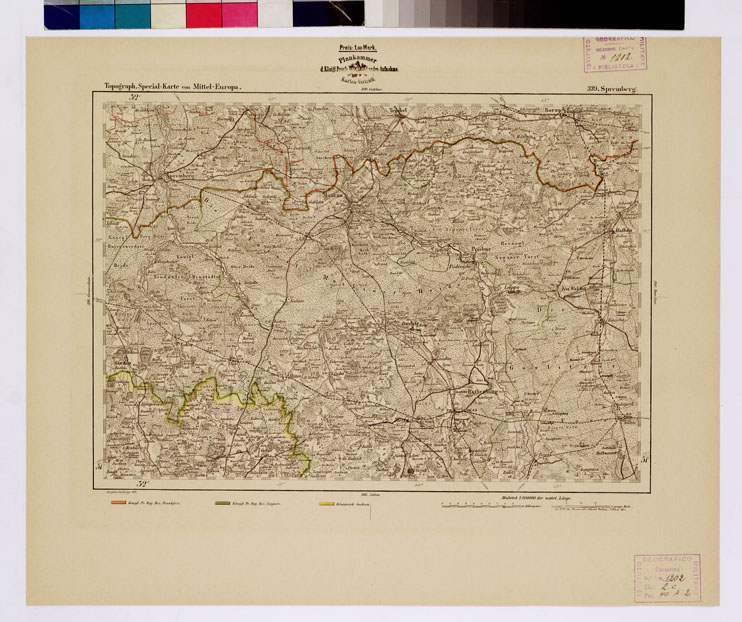 (N:16320) SPECIAL KARTE VON MITTEL EUROPA - SPREMBERG F 339 (B0012570) Carte e stampe antiche: riproduzione a colori su carta (formato A1)