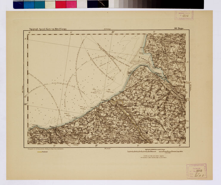 (N:16170) SPECIAL KARTE VON MITTEL EUROPA - DIEPPE F 381 (B0012596) Carte e stampe antiche: riproduzione a colori su carta (formato A1)