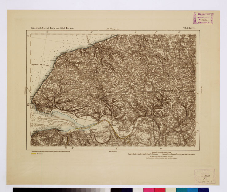 (N:16229) SPECIAL KARTE VON MITTEL EUROPA - LE HAVRE F 410 (B0012607) Carte e stampe antiche: riproduzione a colori su carta (formato A1)