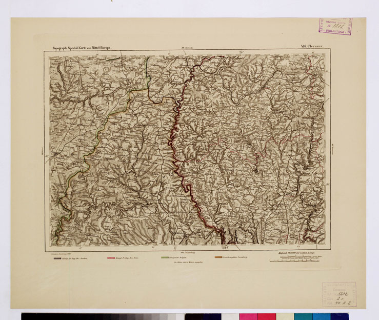 (N:16163) SPECIAL KARTE VON MITTEL EUROPA - CLERVAUX F 416 (B0012613) Carte e stampe antiche: riproduzione a colori su carta (formato A1)