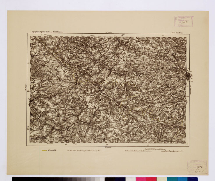 (N:16174) SPECIAL KARTE VON MITTEL EUROPA - DOULLENS F 382 (B0012621) Carte e stampe antiche: riproduzione a colori su carta (formato A1)