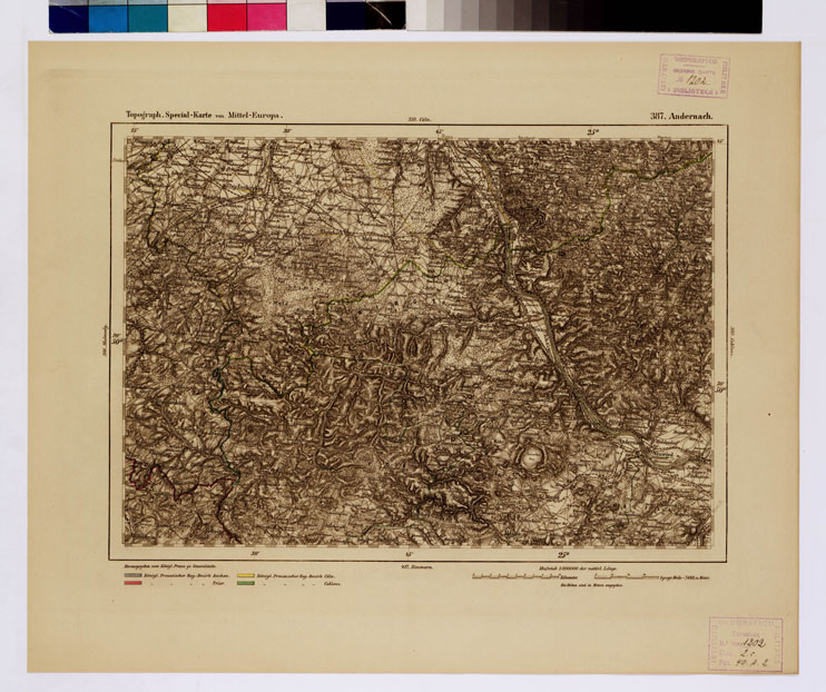 (N:16115) SPECIAL KARTE VON MITTEL EUROPA - ANDERNACH F 387 (B0012626) Carte e stampe antiche: riproduzione a colori su carta (formato A1)