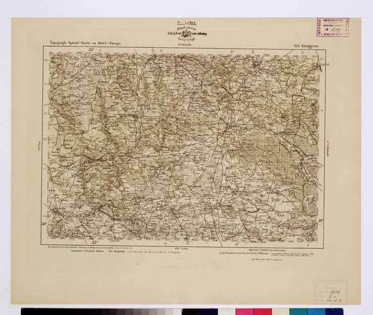 (N:16212) SPECIAL KARTE VON MITTEL EUROPA - KONIGGRATZ F 426 (B0012634) Carte e stampe antiche: riproduzione a colori su carta (formato A1)