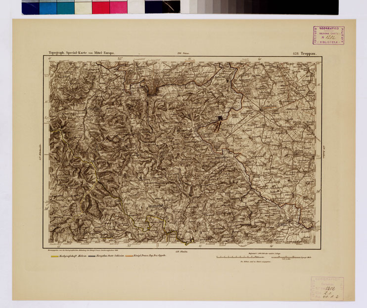 (N:16338) SPECIAL KARTE VON MITTEL EUROPA - TROPPAU F 428 (B0012636) Carte e stampe antiche: riproduzione a colori su carta (formato A1)