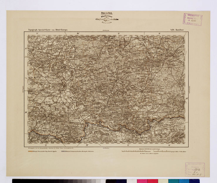(N:16295) SPECIAL KARTE VON MITTEL EUROPA - RATIBOR F 429 (B0012637) Carte e stampe antiche: riproduzione a colori su carta (formato A1)