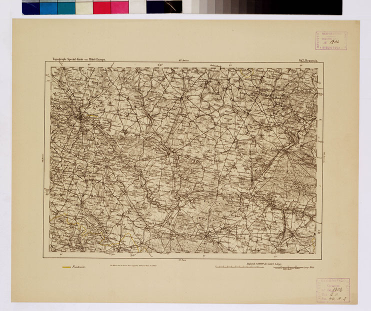 (N:16129) SPECIAL KARTE VON MITTEL EUROPA - BEAUVAIS F 442 (B0012642) Carte e stampe antiche: riproduzione a colori su carta (formato A1)