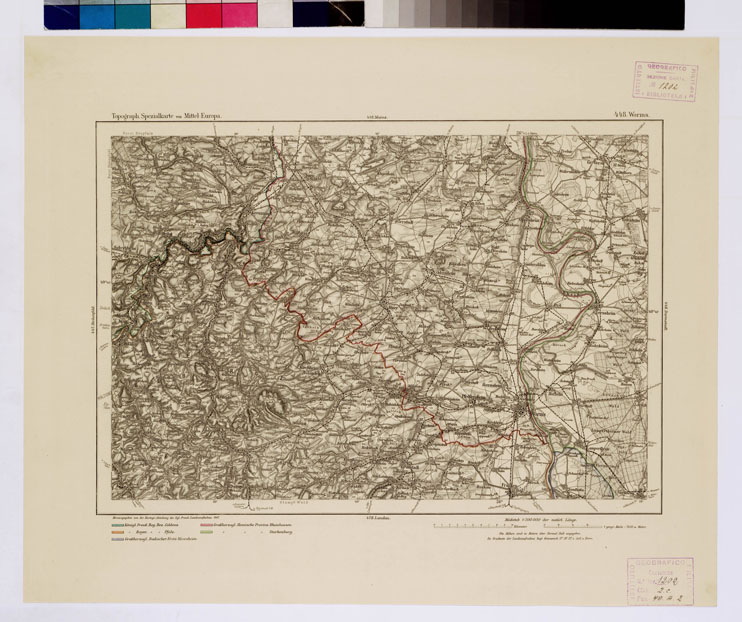 (N:16357) SPECIAL KARTE VON MITTEL EUROPA - WORMS F 448 (B0012648) Carte e stampe antiche: riproduzione a colori su carta (formato A1)