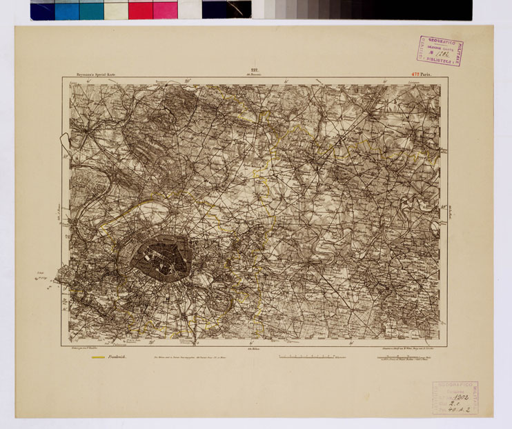 (N:16284) SPECIAL KARTE VON MITTEL EUROPA - PARIS F 472 (B0012664) Carte e stampe antiche: riproduzione a colori su carta (formato A1)