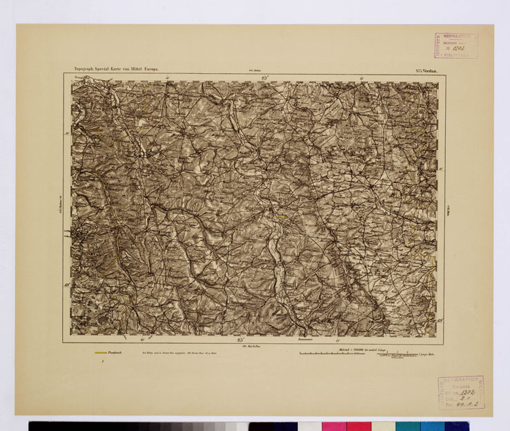(N:16345) SPECIAL KARTE VON MITTEL EUROPA - VERDUN F 475 (B0012667) Carte e stampe antiche: riproduzione a colori su carta (formato A1)