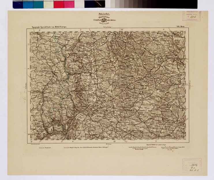 (N:16253) SPECIAL KARTE VON MITTEL EUROPA - METZ F 476 (B0012668) Carte e stampe antiche: riproduzione a colori su carta (formato A1)