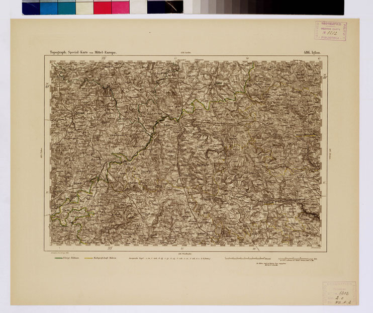 (N:16205) SPECIAL KARTE VON MITTEL EUROPA - IGLAU F 486 (B0012678) Carte e stampe antiche: riproduzione a colori su carta (formato A1)