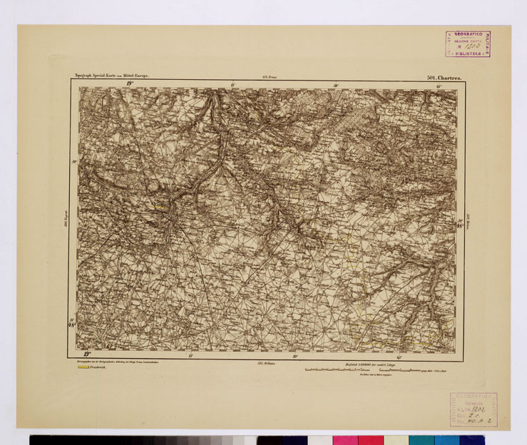 (N:16157) SPECIAL KARTE VON MITTEL EUROPA - CHARTRES F 501 (B0012683) Carte e stampe antiche: riproduzione a colori su carta (formato A1)