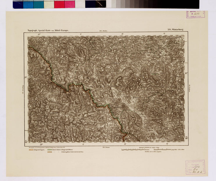 (N:16355) SPECIAL KARTE VON MITTEL EUROPA - WINTERBERG F 514 (B0012696) Carte e stampe antiche: riproduzione a colori su carta (formato A1)