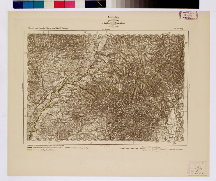 (N:16194) SPECIAL KARTE VON MITTEL EUROPA - GODING F 518 (B0012700) Carte e stampe antiche: riproduzione a colori su carta (formato A1)