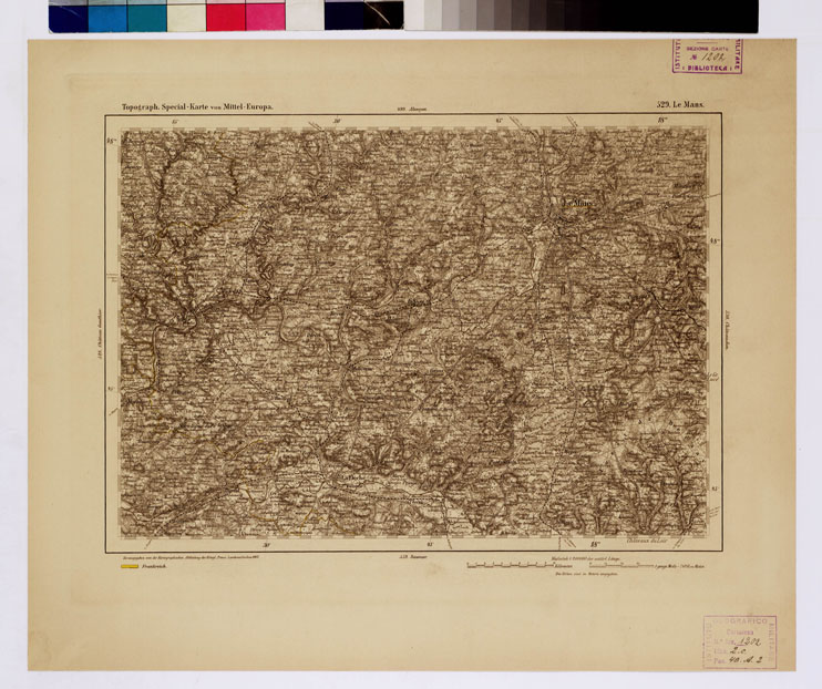 (N:16230) SPECIAL KARTE VON MITTEL EUROPA - LE MANS F 529 (B0012702) Carte e stampe antiche: riproduzione a colori su carta (formato A1)
