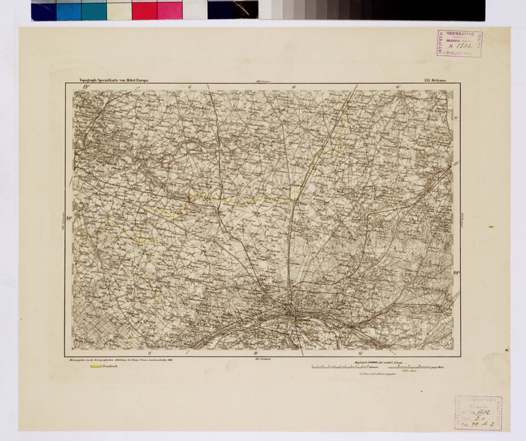 (N:16281) SPECIAL KARTE VON MITTEL EUROPA - ORLEANS F 531 (B0012704) Carte e stampe antiche: riproduzione a colori su carta (formato A1)