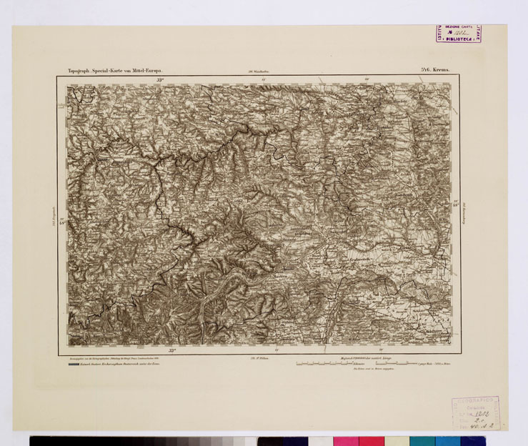 (N:16216) SPECIAL KARTE VON MITTEL EUROPA - KREMS F 546 (B0012719) Carte e stampe antiche: riproduzione a colori su carta (formato A1)