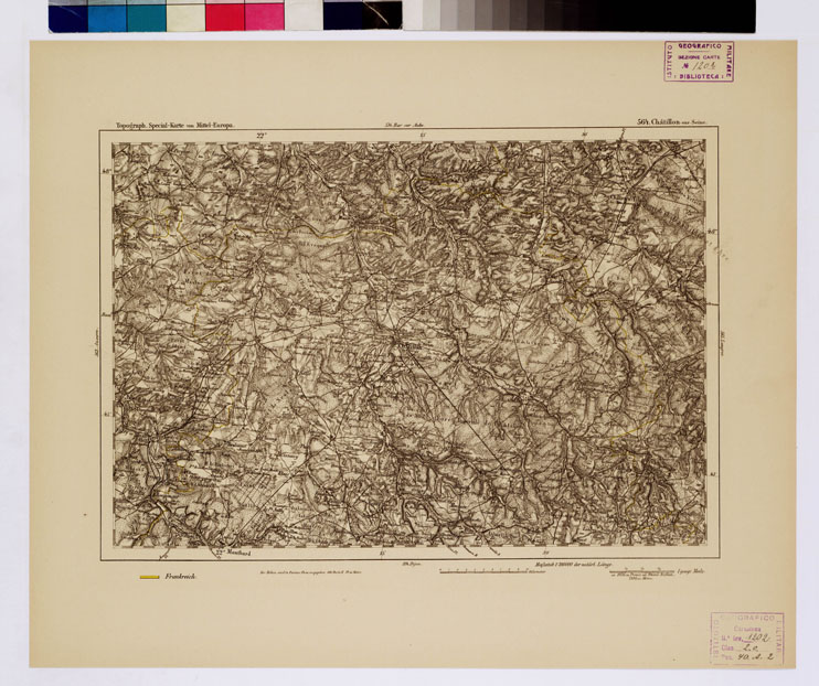 (N:16161) SPECIAL KARTE VON MITTEL EUROPA - CHATILLON SUR SEINE F 564 (B0012728) Carte e stampe antiche: riproduzione a colori su carta (formato A1)
