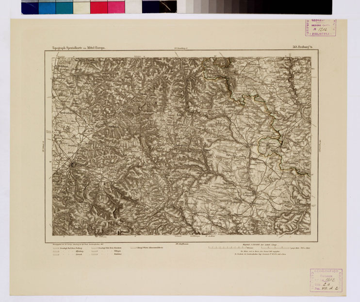 (N:16184) SPECIAL KARTE VON MITTEL EUROPA - FREIBURG F 568 (B0012732) Carte e stampe antiche: riproduzione a colori su carta (formato A1)