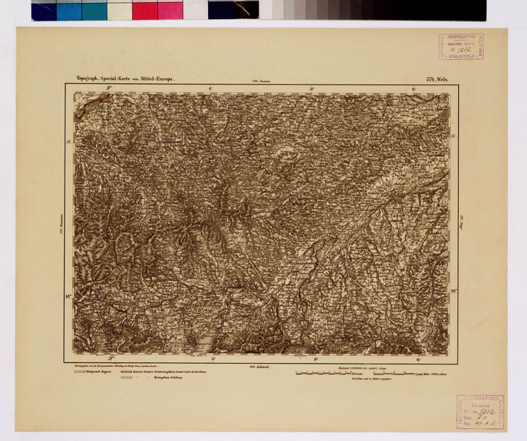 (N:16352) SPECIAL KARTE VON MITTEL EUROPA - WELS F 574 (B0012738) Carte e stampe antiche: riproduzione a colori su carta (formato A1)