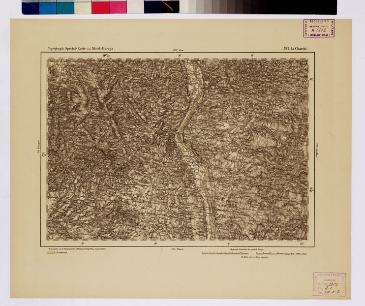 (N:16220) SPECIAL KARTE VON MITTEL EUROPA - LA CHARITE' F 592 (B0012748) Carte e stampe antiche: riproduzione a colori su carta (formato A1)